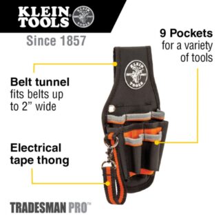 Klein 5240 10-14 x 5-12 x 10-14 TRADESMAN PRO 9-Pocket Tool Pouch (1)