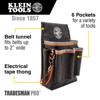 Klein 5241 10-14 x 6-34 x 10-14 TRADESMAN PRO 6-Pocket Tool Pouch (1)