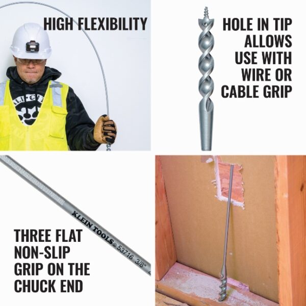 Klein 53719 3/4" x 54" Flex Auger Bit