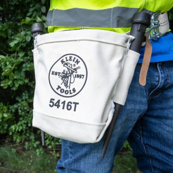 Klein 5416T Canvas 5" x 10" x 9" Bull-Pin and Bolt Pouch with Tunnel Loop