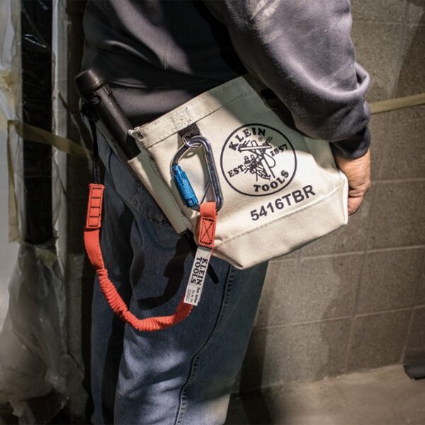 Klein 5416TBR 5" x 10" x 9" Bolt Retention Canvas Tool Pouch with Tunnel Loop