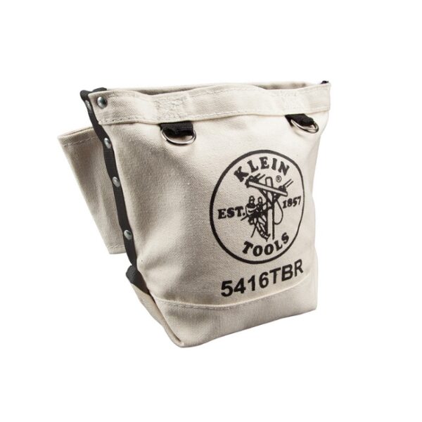 Klein 5416TBR 5" x 10" x 9" Bolt Retention Canvas Tool Pouch with Tunnel Loop