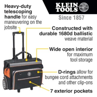 Klein 55452RTB TRADESMAN PRO 19 24-Pocket Rolling Tool Bag (1)