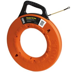 Klein 56014 200ft Fiberglass Fish Tape with Spiral Leader