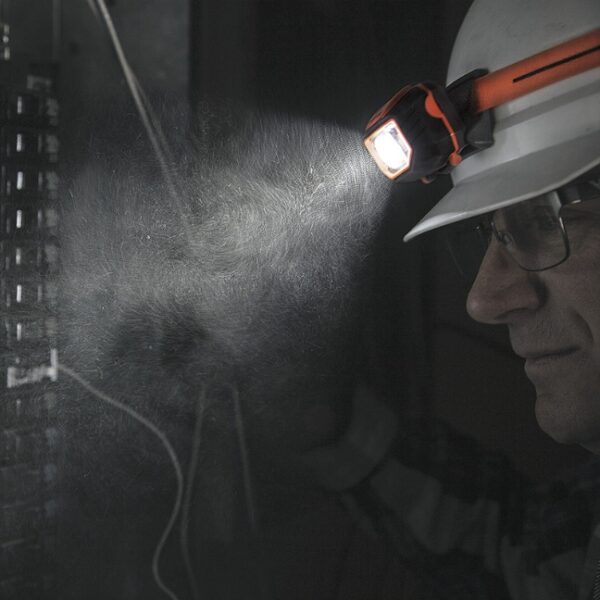 Klein 56220 LED Headlamp with Silicone Hard Hat Strap