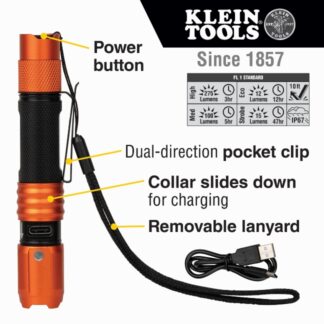 Klein 56411 Rechargeable Waterproof LED Pocket Light with Lanyard (1)