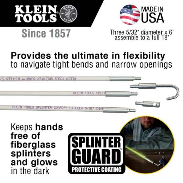 Klein 56418 5/32" x 18ft Hi-Flex Glow Rod Set