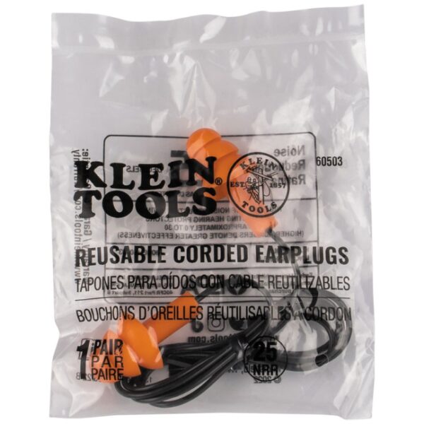 Klein 6050350 Corded Earplugs 50-Pair Dispenser Pack