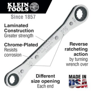 Klein 68200 1/4" x 5/16" Ratcheting Box Wrench