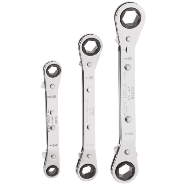 Klein 68244 Reversible Ratcheting Box Wrench Set 3-Piece
