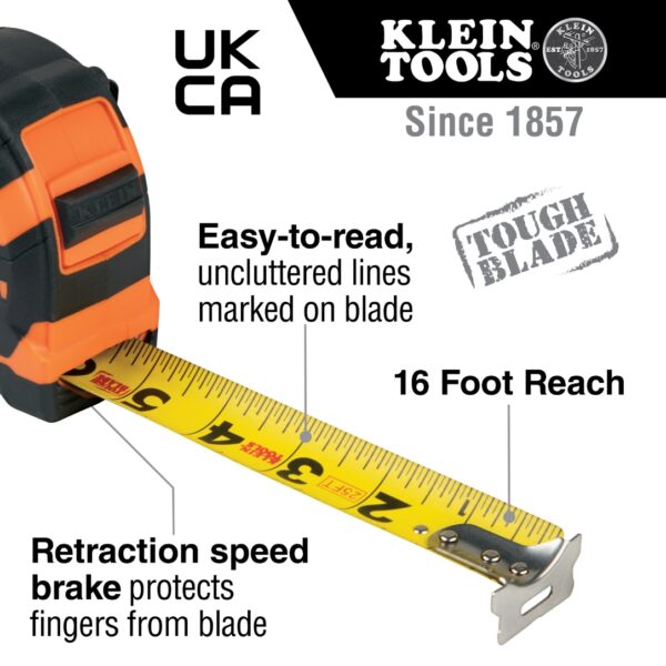 Klein 9125 25ft Single-Hook Tape Measure