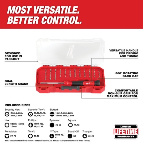 Milwaukee 48-22-2935 39-in-1 Security Precision Multi-Bit Screwdriver (1) Milwaukee 48-22-2935 39-in-1 Security Precision Multi-Bit Screwdriver