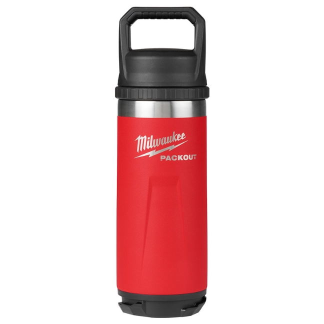 Milwaukee 48-22-8382R PACKOUT 18oz Insulated Bottle with Chug Lid - Red
