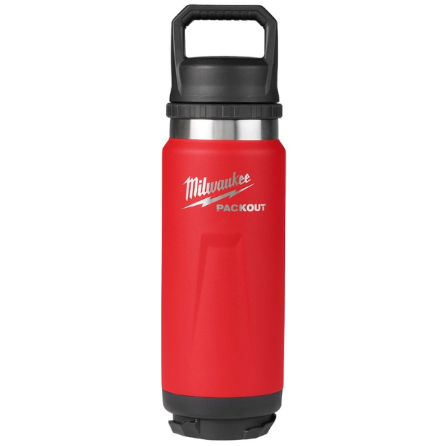 Milwaukee 48-22-8396R PACKOUT 24oz Insulated Bottle with Chug Lid - Red