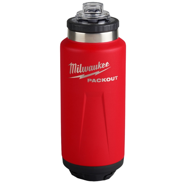 Milwaukee 48-22-8397R PACKOUT 36oz Insulated Bottle with Chug Lid - Red ...