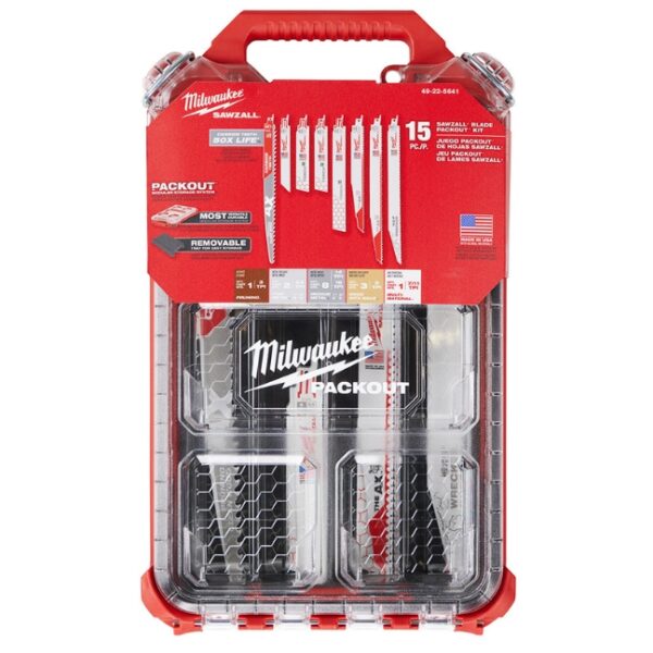 Milwaukee 49-22-5641 PACKOUT SAWZALL Blade Kit 15-Piece