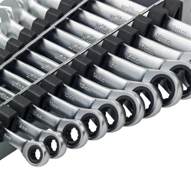 Wiha 30391 Metric Combination Ratchet Wrench Set 12Piece BC