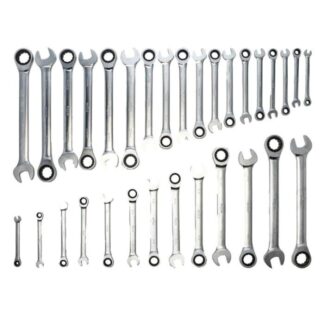 Wiha 30392 SAE and Metric Combination Ratchet Wrench Set with Tray 31-Piece
