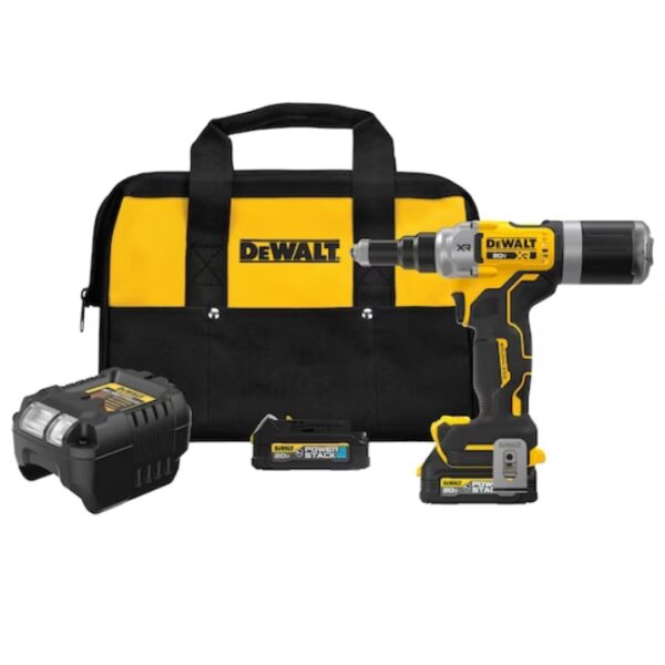 DeWalt DCF414GE2 20V MAX XR 1/4" Brushless Rivet Tool Kit with POWERSTACK