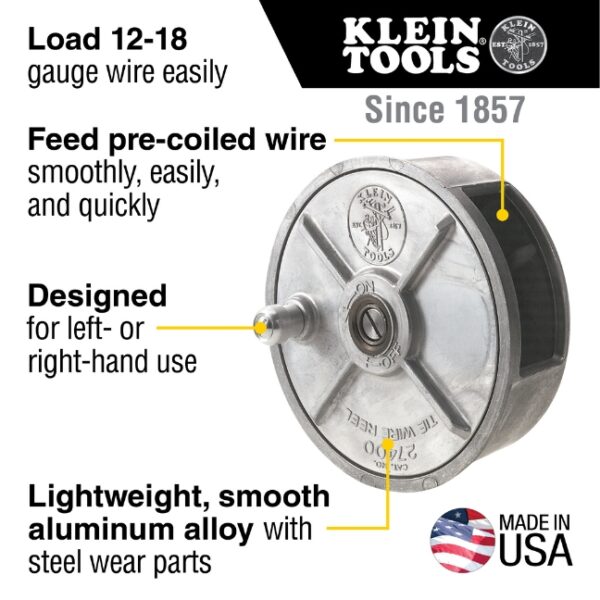 Klein 27400 Lightweight Aluminum Tie Wire Reel