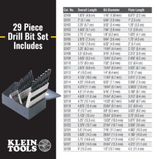 Klein 53000 Regular-Point Drill-Bit Set 29-Piece (1)