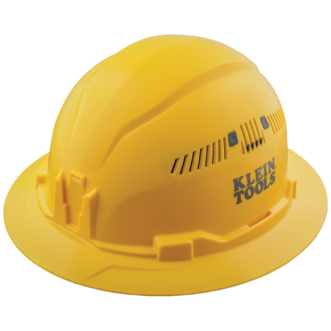 Klein 60262 Vented Class-C Full Brim-Style Hard Hat - Yellow