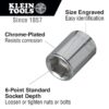 Klein 65700 38 Drive x 38 Standard 6-Point Socket (1) Klein 65700 3/8" Drive x 3/8" Standard 6-Point Socket