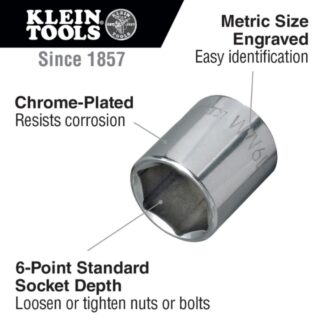 Klein 65907 3/8" Drive x 7mm Standard 6-Point Socket