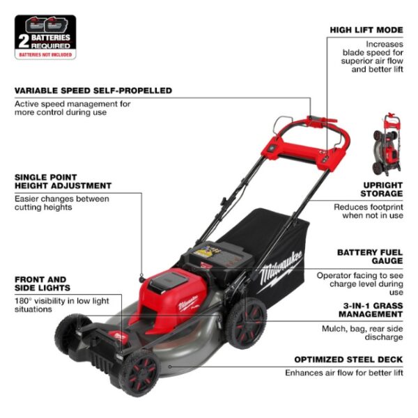 Milwaukee 2823-20 M18 FUEL 21" Self-Propelled Dual Battery Mower - Tool Only