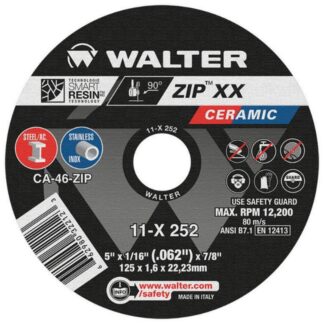 Walter 11X252 ZIP XX 5" Type 1 Ceramic Cut-Off Wheel