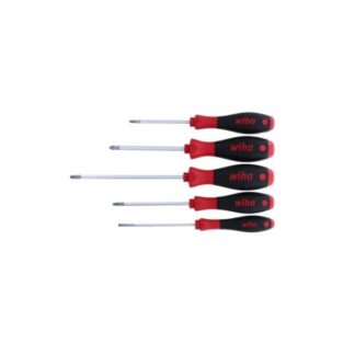 Wiha 30286 SOFTFINISH Slotted, Phillips and Square Screwdriver Set - 5 Piece