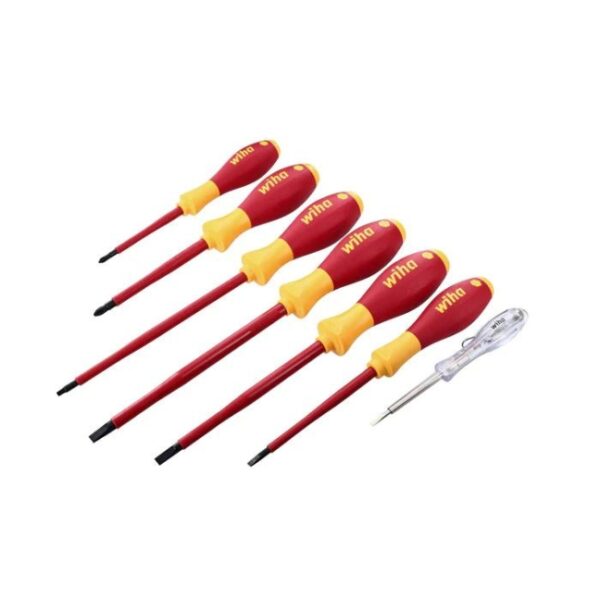 Wiha 32087 Insulated SOFTFINISH Screwdriver & Voltage Detector Set - 7 Piece