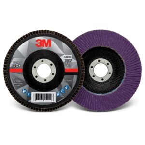 3M 7100178088 769F Type 27 5" x 7/8" 120+ Grit Precision Shaped Ceramic Abrasive Flap Disc