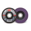 3M 7100178124 769F Type 27 5" x 7/8" 80+ Grit Precision Shaped Ceramic Abrasive Flap Disc