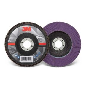 3M 7100178124 769F Type 27 5" x 7/8" 80+ Grit Precision Shaped Ceramic Abrasive Flap Disc
