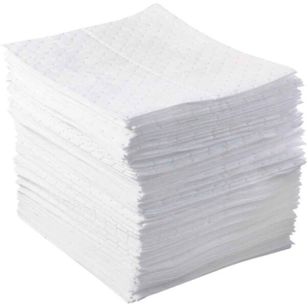 BPO100 15" x 17" Basic Oil Absorbent Spill Pads 100-Pack