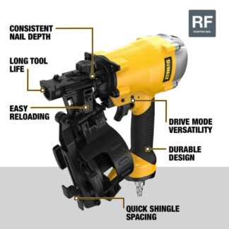 DeWalt DW46RN 15° 1-34 Pneumatic Coil Roofing Nailer (1)