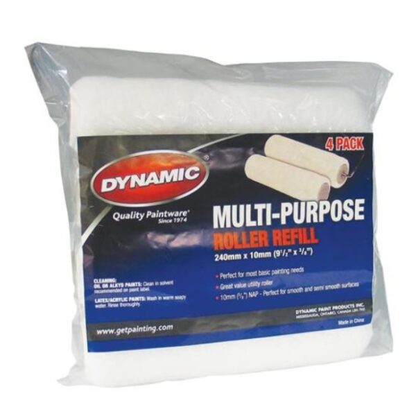 Dynamic HB021615 10 mm x 240 mm Multi-Purpose Refill Roller Cover 4-Pack