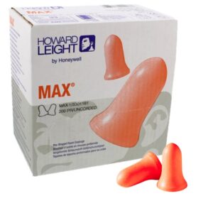 Honeywell MAX-1 MAXIMUM Uncorded NR33 Foam Earplugs Box 200 Pairs/Box