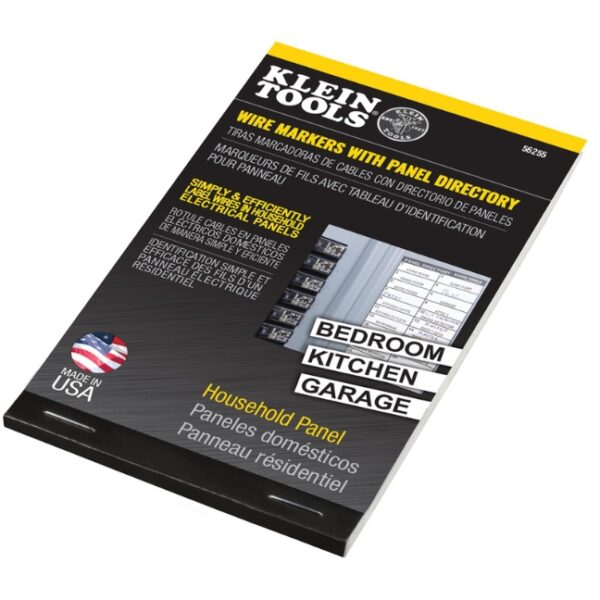 Klein 56255 Wire Marker Book, Household Electric Panel with Directory