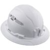 Klein 60401 Vented Class-C Type 1 Full Brim-Style Hard Hat - White