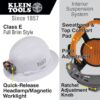Klein 60406RL Non-Vented Class-E Type 1 Full Brim-Style Hard Hat with Rechargeable Headlamp - White