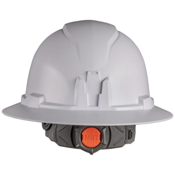 Klein 60406RL Non-Vented Class-E Type 1 Full Brim-Style Hard Hat with Rechargeable Headlamp - White
