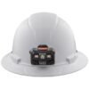 Klein 60406RL Non-Vented Class-C Type 1 Full Brim-Style Hard Hat with Rechargeable Headlamp - White