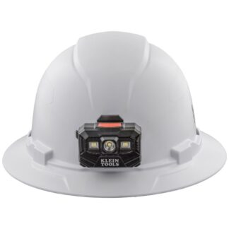 Klein 60406RL Non-Vented Class-C Type 1 Full Brim-Style Hard Hat with Rechargeable Headlamp - White