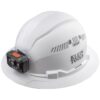 Klein 60407RL Vented Class-C Type 1 Full Brim-Style Hard Hat with Rechargeable Headlamp - White Klein 60407RL Vented Class-C Type 1 Full Brim-Style Hard Hat with Rechargeable Headlamp - White