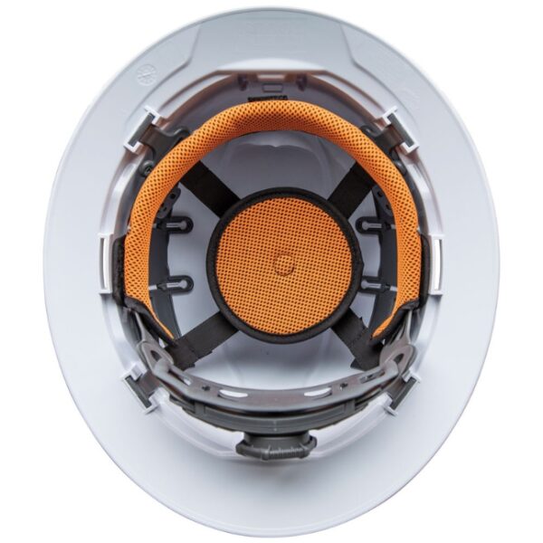 Klein 60407RL Vented Class-C Type 1 Full Brim-Style Hard Hat with Rechargeable Headlamp - White (3) Klein 60407RL Vented Class-C Type 1 Full Brim-Style Hard Hat with Rechargeable Headlamp - White