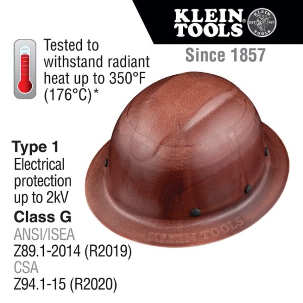 Klein 60452 KONSTRUCT Class-G Type 1 Full Brim-Style Hard Hat (1) Klein 60452 KONSTRUCT Class-G Type 1 Full Brim-Style Hard Hat
