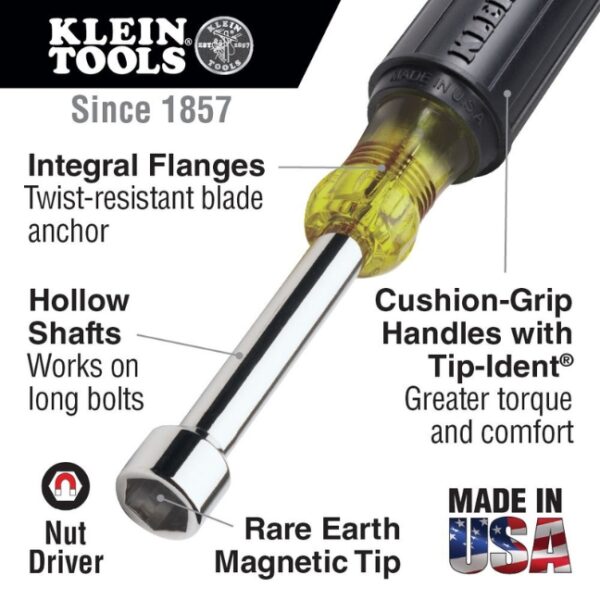 Klein 630-5/16M 5/16" x 3" Shaft Magnetic Nut Driver