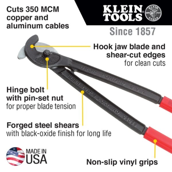 Klein 63035 16-34 Utility Cable Cutter (1) Klein 63035 16-3/4" Utility Cable Cutter